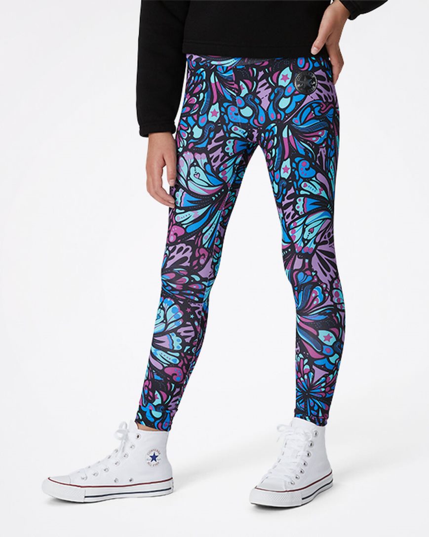 Girls\' Converse High-Rise Kaleidoscope Leggings Purple | AU 8EC60T